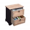 Mobili Rebecca Bedside Table Storage unit 2 Drawers Wood Brown 45x42x29