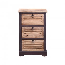 Mobili Rebecca Bedside Furniture Storage unit 3 Drawers Wood Brown 63x40x27