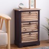 Mobili Rebecca Bedside Furniture Storage unit 3 Drawers Wood Brown 63x40x27