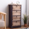 Industrial style cabinet in dark brown wood with 4 drawers - Mobili Rebecca