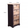 Industrial style cabinet in dark brown wood with 4 drawers - Mobili Rebecca