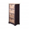 Industrial style cabinet in dark brown wood with 4 drawers - Mobili Rebecca