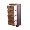 Industrial style cabinet in dark brown wood with 4 drawers - Mobili Rebecca