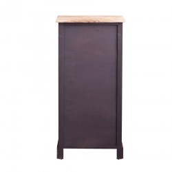 Industrial style cabinet in dark brown wood with 4 drawers - Mobili Rebecca