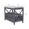 Dark gray vintage style bench with 2 drawers - Mobili Rebecca