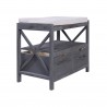 Dark gray vintage style bench with 2 drawers - Mobili Rebecca