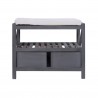 Dark gray vintage style bench with 2 drawers - Mobili Rebecca