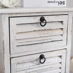 Vintage white pickled chest of drawers with 4 drawers - Mobili Rebecca