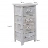 Rebecca Mobili Cajonera Comoda 4 Cajones Blanco Gris Shabby 73x37x27