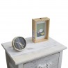 Rebecca Mobili Cajonera Comoda 4 Cajones Blanco Gris Shabby 73x37x27