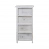 Rebecca Mobili Cajonera Comoda 4 Cajones Blanco Gris Shabby 73x37x27