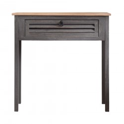 Mobili Rebecca Desk Table 1 Drawer Wood Blue Natural Bedroom 75x75x30,5