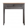 Rebecca Mobili Table Bureau Console 1 Tiroir Bois Gris Shabby 75x75x30,5