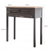 Mobili Rebecca Desk Table 1 Drawer Wood Blue Natural Bedroom 75x75x30,5