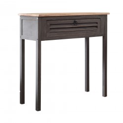 Mobili Rebecca Desk Table 1 Drawer Wood Blue Natural Bedroom 75x75x30,5