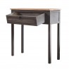 Rebecca Mobili Table Bureau Console 1 Tiroir Bois Gris Shabby 75x75x30,5