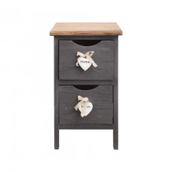 Mobili Rebecca Bedside Cabinet White Grey 2 Drawers Shabby 41x25x25