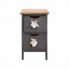 Mobili Rebecca Bedside Cabinet White Grey 2 Drawers Shabby 41x25x25