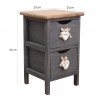 Mobili Rebecca Bedside Cabinet White Grey 2 Drawers Shabby 41x25x25