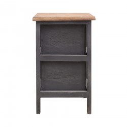 Rebecca Mobili Comoda Cajonera 2 Cajones Gris Madera Shabby 41x25x25