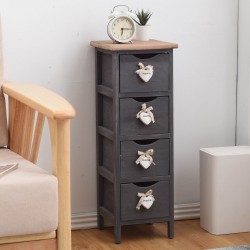 Mobili Rebecca Cabinet Home Storage Units Grey 4 Drawers Shabby 71x25x25