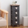 Cassettiera nera shabby e industrial con 4 cassetti - Mobili Rebecca