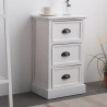 Mobili Rebecca Bedside Cabinet Storage Units White 3 Drawers Shabby 63x37x27