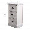 Rebecca Mobili Table de Nuit Chevet 3 Tiroirs Blanc Classique 63x37x27