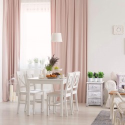 Rebecca Mobili Szafka nocna z 3 szufladami Biały Szary Shabby Chic Wyposażenie Domu