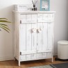 Rebecca Mobili Comoda Mueble 2 Puerta Madera Blanco Shabby 70x51x30