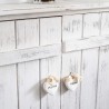 Rebecca Mobili Comoda Mueble 2 Puerta Madera Blanco Shabby 70x51x30