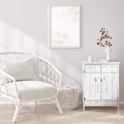 Mobiletto shabby in legno bianco con cuori e 2 ante - Mobili Rebecca