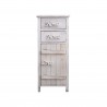 Rebecca Mobili Meuble d'Appoint Chevet 1 Port 2 Tiroirs Blanc Shabby 84x37x30