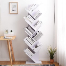 Contemporary style white bookcase with 10 shelves - Mobili Rebecca