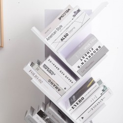 Librería blanca de estilo contemporáneo con 10 estantes - Mobili Rebecca