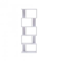 Mobili Rebecca Bookcase Shelving Unit 5 Shelves Wood White Modern 172,5x60x24,5