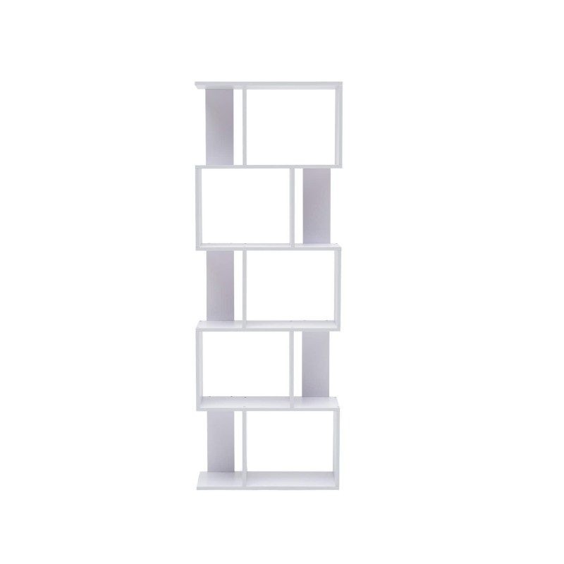 Mobili Rebecca Bookcase Shelving Unit 5 Shelves Wood White Modern 172,5x60x24,5