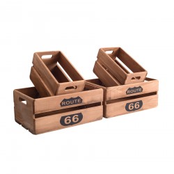 Set 4 cassette in legno marrone per casa e giardino - Mobili Rebecca