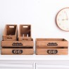 Mobili Rebecca Set of 4 boxes Storage Organization Wood Brown Shabby 15x35x22