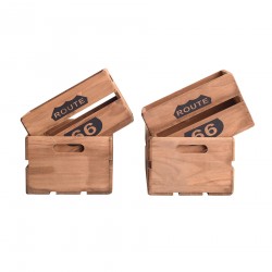 Set 4 cassette in legno marrone per casa e giardino - Mobili Rebecca