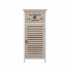 Rebecca Mobili Meuble Commode Port 1 Tiroir Bois Blanc Marron Clair 75x32x27