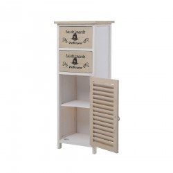 Rebecca Mobili Meuble Cajonera 2 Cajones 1 Puerta Madera Clara 86x32x27