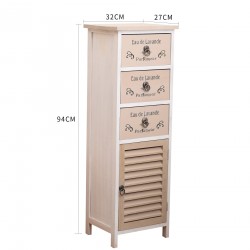 Mobili Rebecca Cabinet 3 drawers Wood Light colour White Shabby 94x32x27