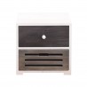 Mobili Rebecca Cabinet Bedside 2 drawers Wood Grey White Country 36x35x24