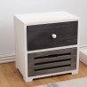 Mobili Rebecca Cabinet Bedside 2 drawers Wood Grey White Country 36x35x24