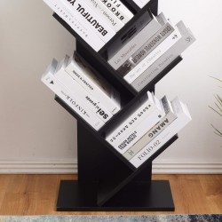 Rebecca Mobili Bücherregal 10 Einlegeböden Holz schwarz Design 160x44,5x22