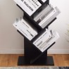 Rebecca Mobili Etageres Bibliotheque Bois Noir Design Contemporain 160x44,5x22