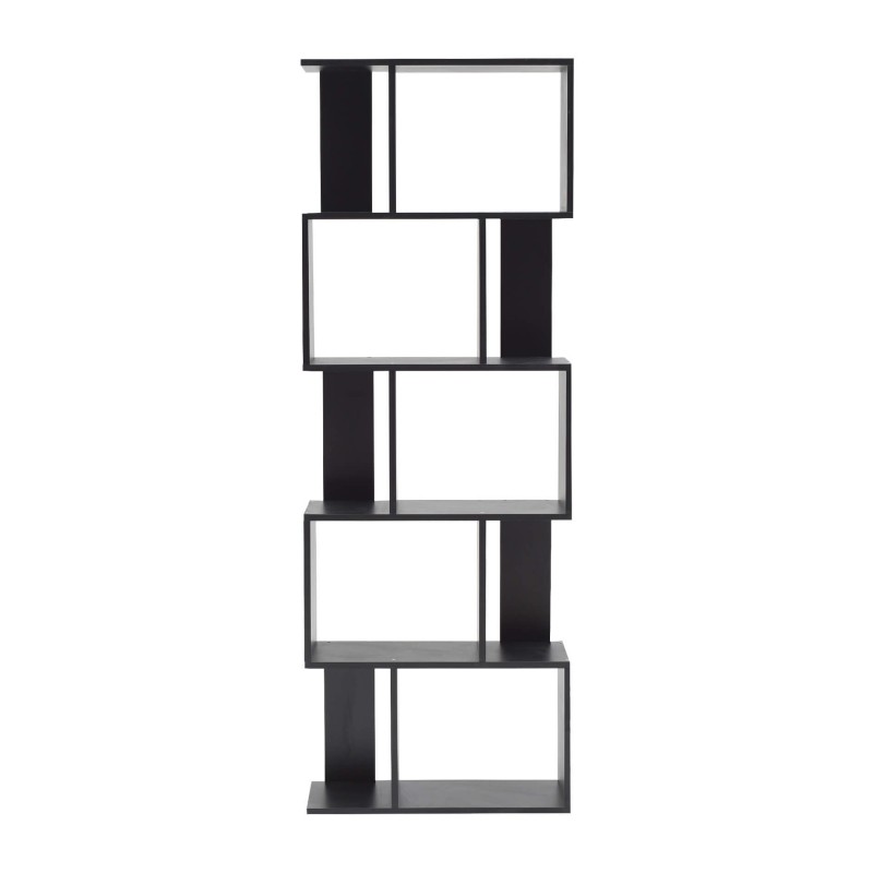 Bibliotheque Etageres Bois Noir Design Moderne - Mobili Rebecca