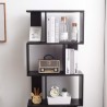 Bibliotheque Etageres Bois Noir Design Moderne - Mobili Rebecca