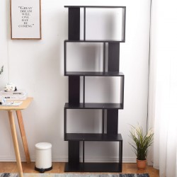 Bibliotheque Etageres Bois Noir Design Moderne - Mobili Rebecca